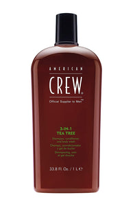 American Crew 3-in-1 Tea Tree Shampoo. Conditioner, Body Wash